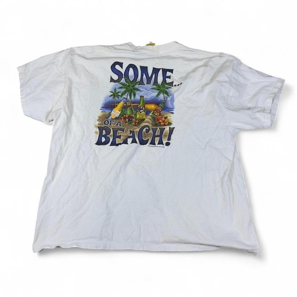 Big Dogs Parody Beach Graphic Shirt Men XL White Cotton Humor 2005 Vintage Retro
